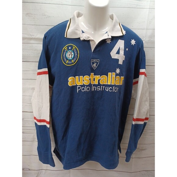 Australian Polo Instructor Blue Shirt International Polo Federation XXL Looks M - Picture 1 of 11